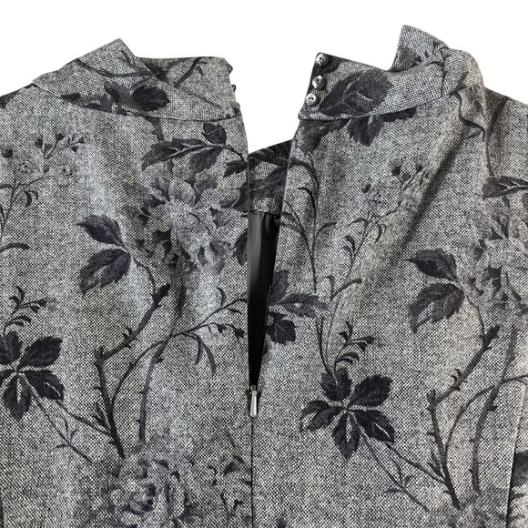 Talbots Wool Blend Grey Floral Roses Cowl Neck Sheath Dress Size 12 Classic NWT - Picture 15 of 15